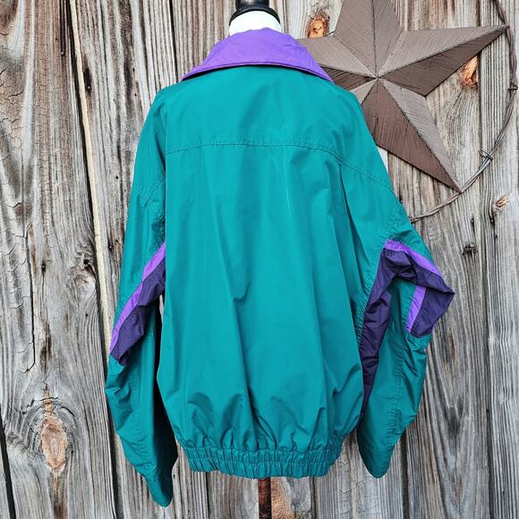 VTG Columbia Bugaboo Jacket Size XL Green Purple Nylon Zip Front Vintage 90s - Picture 5 of 11